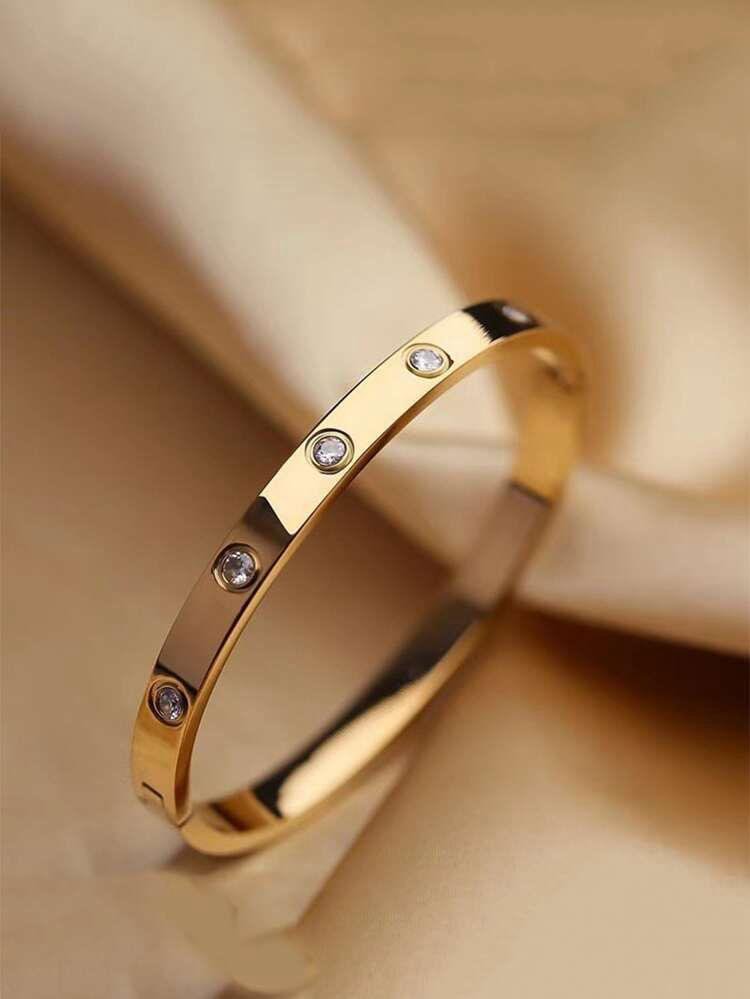 Cartier Full Diamond Bracelet | Anti-Tarnish