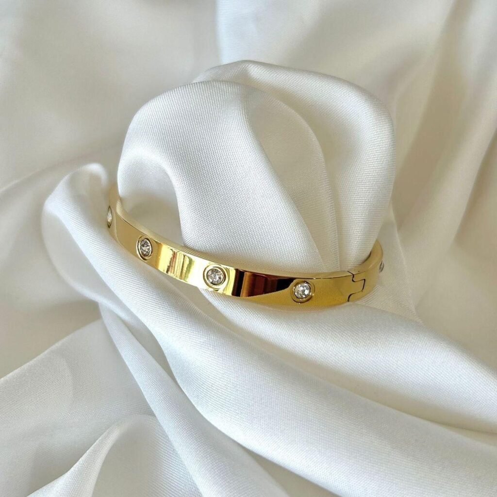 Cartier Full Diamond Bracelet | Anti-Tarnish