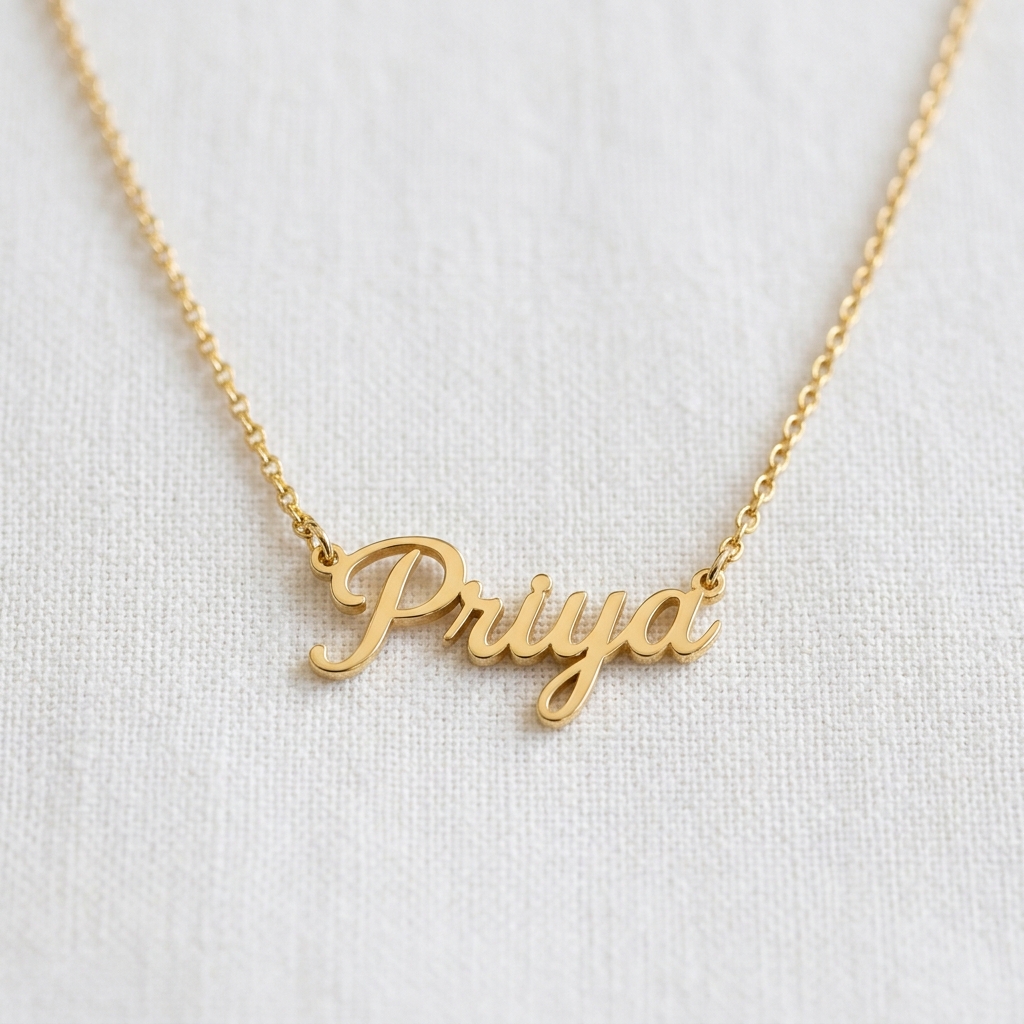 Personalised Name Pendant – Gold