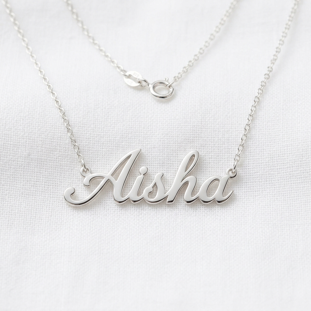 Personalised Name Pendant – Silver